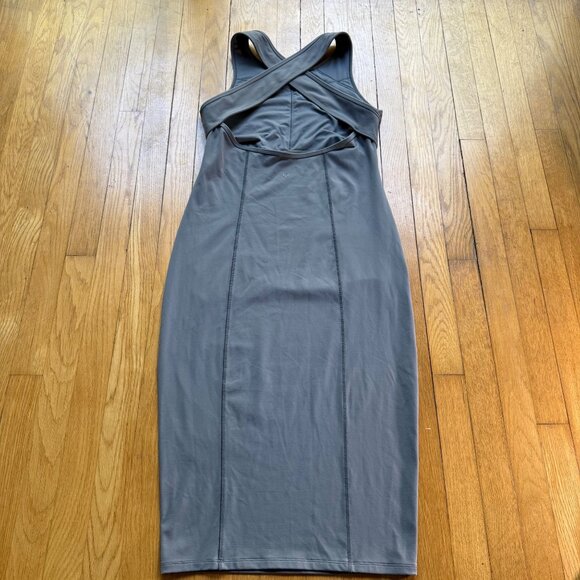 Lululemon Size 10 Womens Gray Picnic Play Sleeveless Crossback Midi Dress - Picture 13 of 15